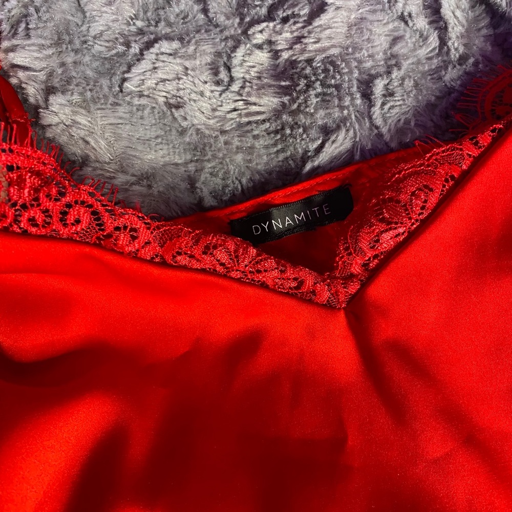 Bright red loose tank top